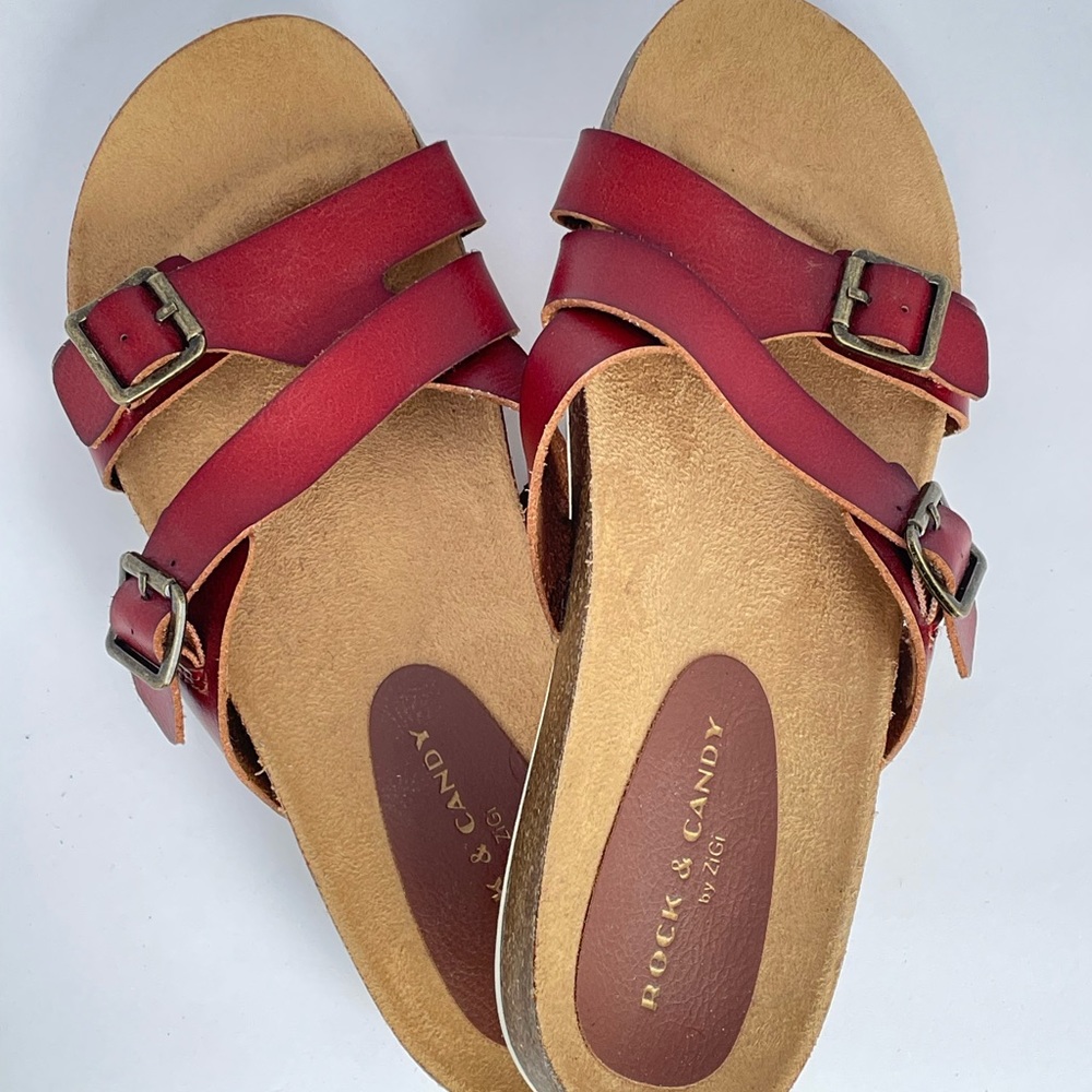 Rock & Candy by ZiGi Double Strap Buckle Sandals Size 8